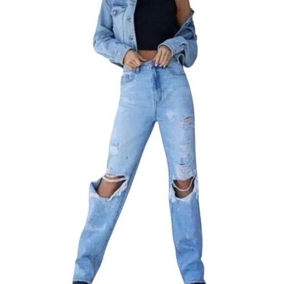 PacSun Distressed Pac Sun '90s Boyfriend Ripped Jeans Streetwear Size 25 - Picture 1 of 13